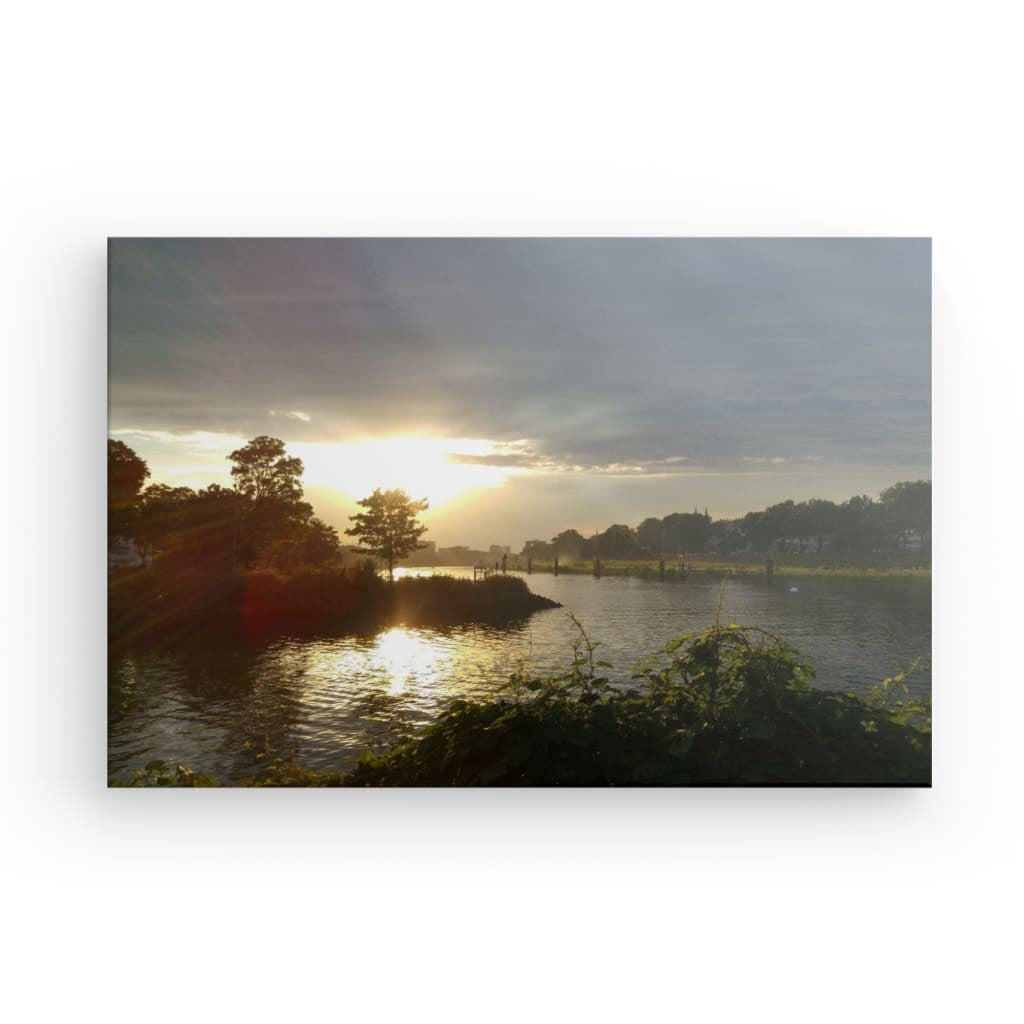 Sonnenuntergang am Osterdeich als Leinwandbild