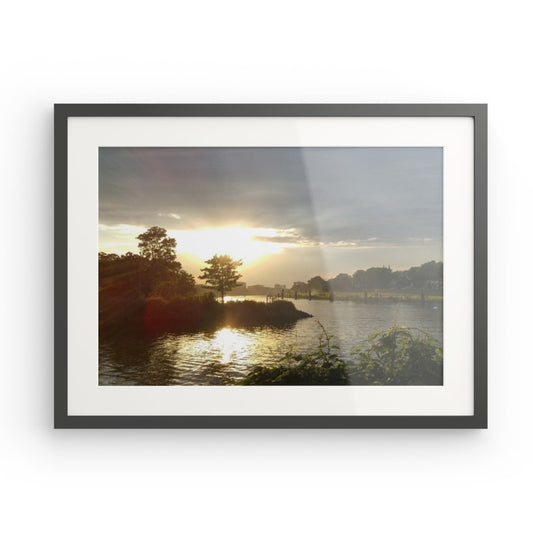 Sonnenuntergang am Osterdeich als Passepartout